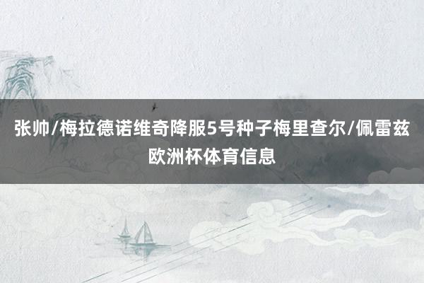 张帅/梅拉德诺维奇降服5号种子梅里查尔/佩雷兹欧洲杯体育信息