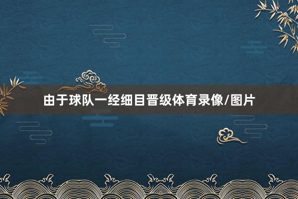 由于球队一经细目晋级体育录像/图片