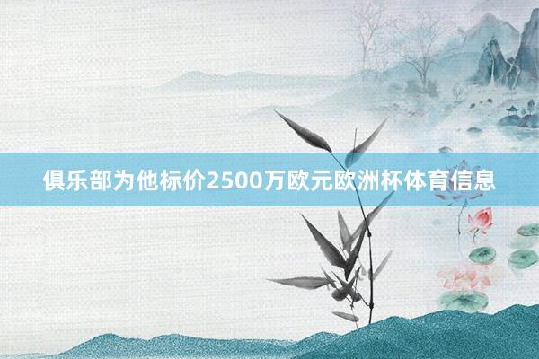 俱乐部为他标价2500万欧元欧洲杯体育信息
