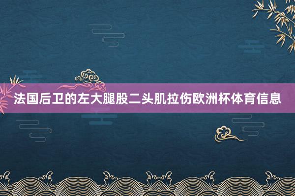 法国后卫的左大腿股二头肌拉伤欧洲杯体育信息