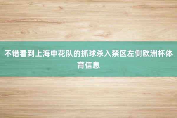 不错看到上海申花队的抓球杀入禁区左侧欧洲杯体育信息