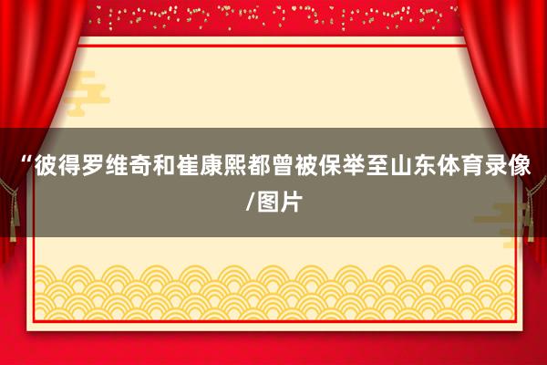 “彼得罗维奇和崔康熙都曾被保举至山东体育录像/图片