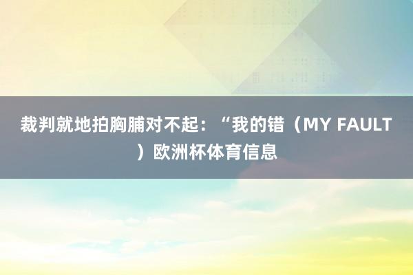 裁判就地拍胸脯对不起：“我的错（MY FAULT）欧洲杯体育信息