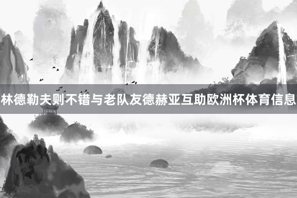 林德勒夫则不错与老队友德赫亚互助欧洲杯体育信息