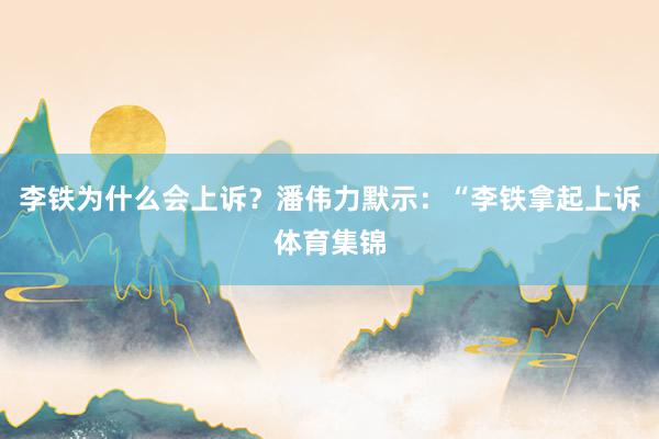 李铁为什么会上诉？潘伟力默示：“李铁拿起上诉体育集锦