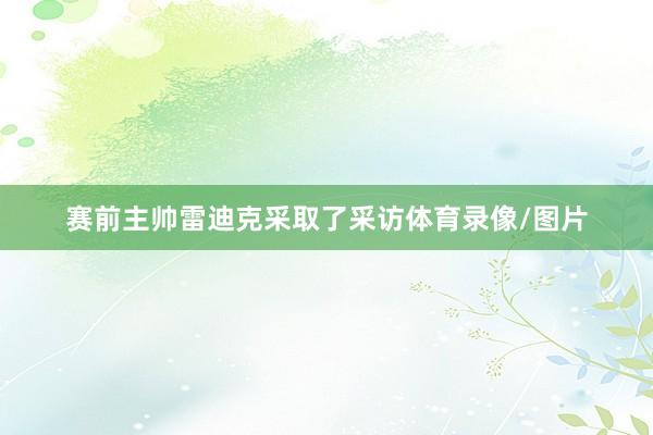 赛前主帅雷迪克采取了采访体育录像/图片
