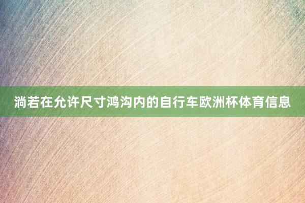 淌若在允许尺寸鸿沟内的自行车欧洲杯体育信息