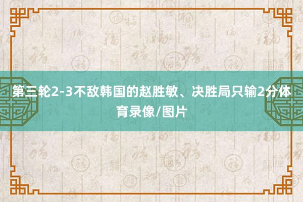 第三轮2-3不敌韩国的赵胜敏、决胜局只输2分体育录像/图片
