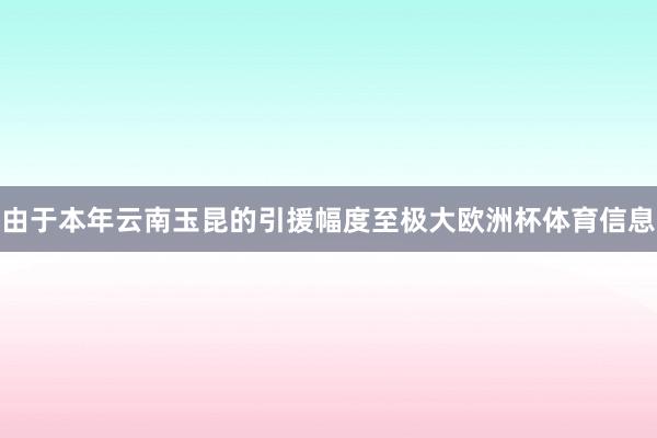 由于本年云南玉昆的引援幅度至极大欧洲杯体育信息