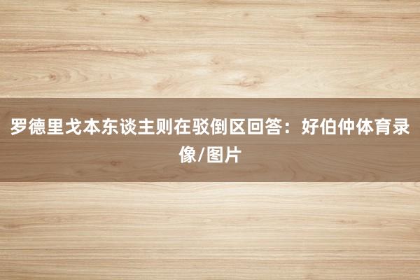 罗德里戈本东谈主则在驳倒区回答：好伯仲体育录像/图片