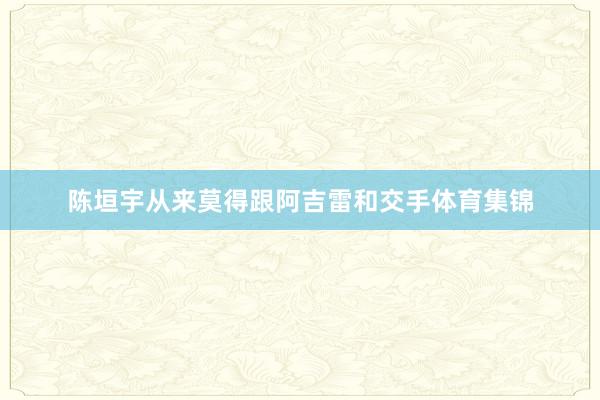 陈垣宇从来莫得跟阿吉雷和交手体育集锦