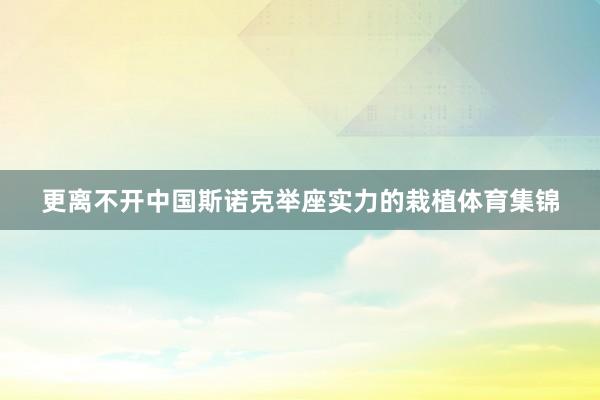 更离不开中国斯诺克举座实力的栽植体育集锦