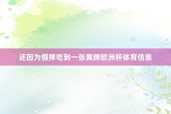还因为假摔吃到一张黄牌欧洲杯体育信息