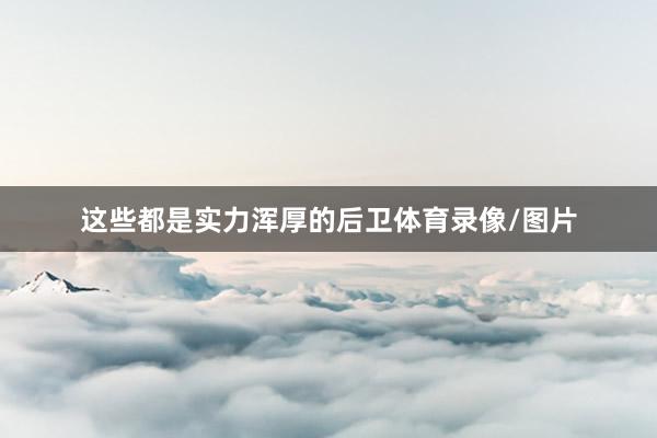 这些都是实力浑厚的后卫体育录像/图片