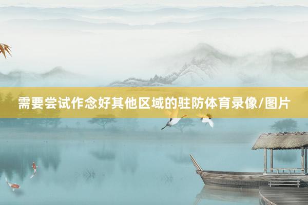 需要尝试作念好其他区域的驻防体育录像/图片
