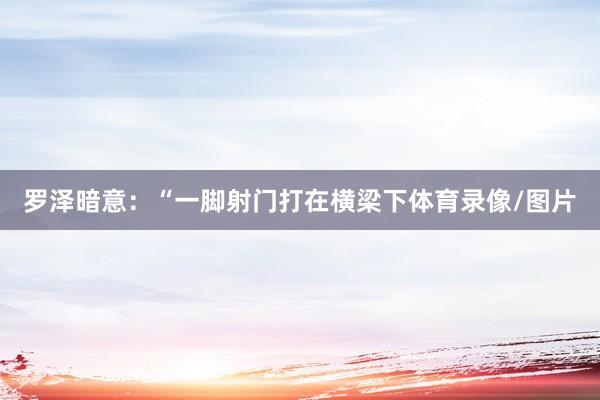 罗泽暗意：“一脚射门打在横梁下体育录像/图片