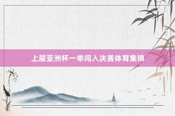 上届亚洲杯一举闯入决赛体育集锦