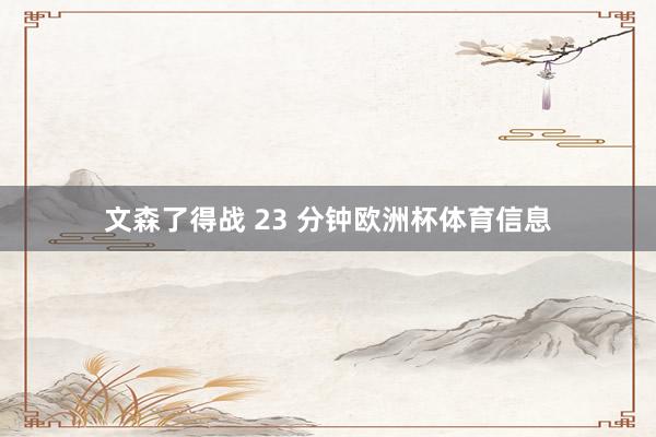 文森了得战 23 分钟欧洲杯体育信息