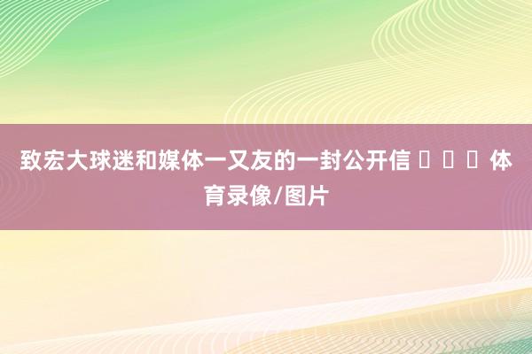 致宏大球迷和媒体一又友的一封公开信 ​​​体育录像/图片