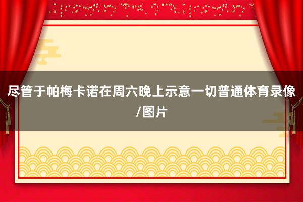 尽管于帕梅卡诺在周六晚上示意一切普通体育录像/图片