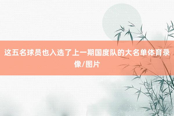 这五名球员也入选了上一期国度队的大名单体育录像/图片
