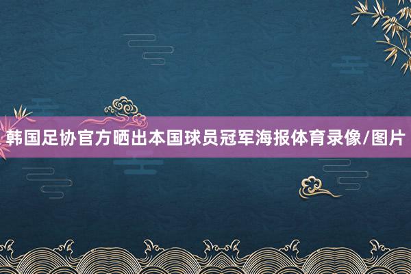 韩国足协官方晒出本国球员冠军海报体育录像/图片