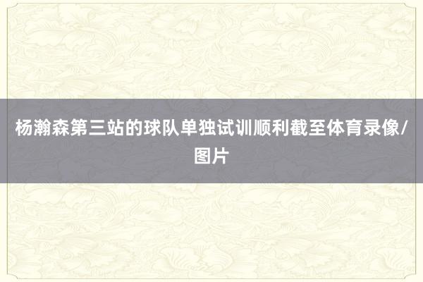 杨瀚森第三站的球队单独试训顺利截至体育录像/图片