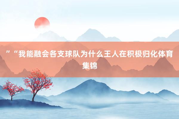”“我能融会各支球队为什么王人在积极归化体育集锦