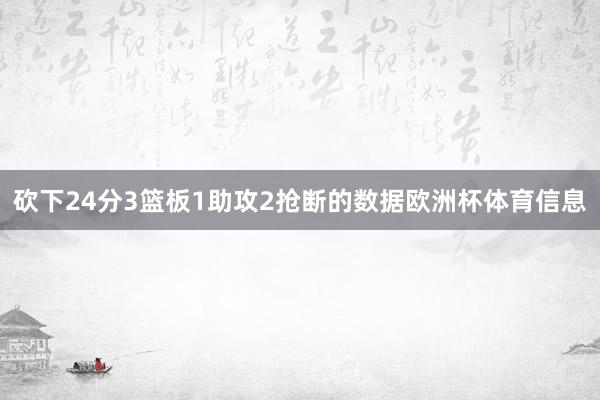 砍下24分3篮板1助攻2抢断的数据欧洲杯体育信息