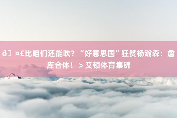 🤣比咱们还能吹？“好意思国”狂赞杨瀚森：詹库合体！＞艾顿体育集锦