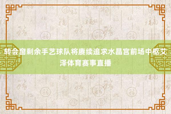 转会窗剩余手艺球队将赓续追求水晶宫前场中枢艾泽体育赛事直播