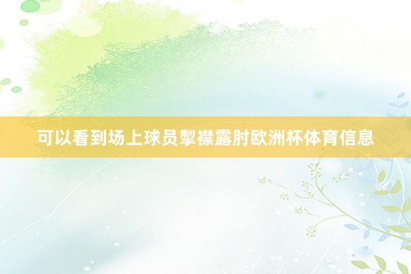 可以看到场上球员掣襟露肘欧洲杯体育信息