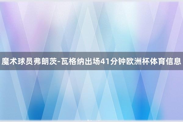 魔术球员弗朗茨-瓦格纳出场41分钟欧洲杯体育信息