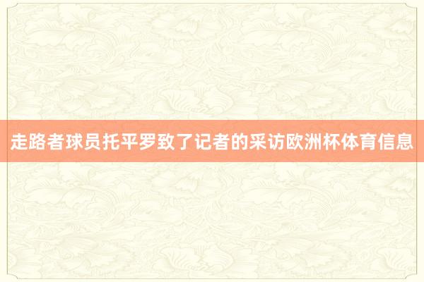 走路者球员托平罗致了记者的采访欧洲杯体育信息