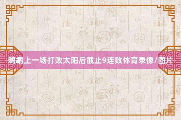 鹈鹕上一场打败太阳后截止9连败体育录像/图片