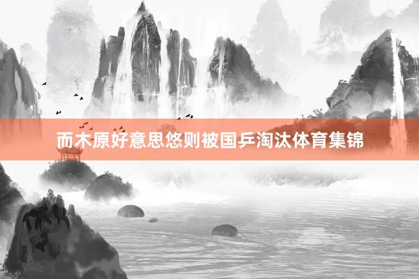 而木原好意思悠则被国乒淘汰体育集锦