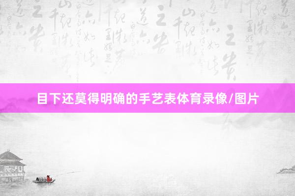 目下还莫得明确的手艺表体育录像/图片