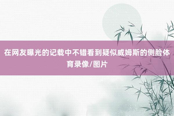 在网友曝光的记载中不错看到疑似威姆斯的侧脸体育录像/图片