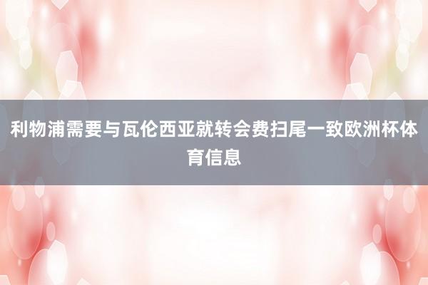 利物浦需要与瓦伦西亚就转会费扫尾一致欧洲杯体育信息
