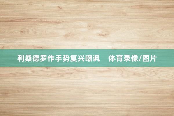 利桑德罗作手势复兴嘲讽    体育录像/图片