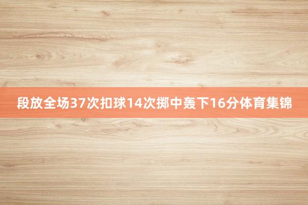 段放全场37次扣球14次掷中轰下16分体育集锦