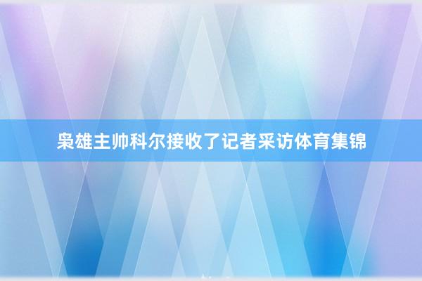 枭雄主帅科尔接收了记者采访体育集锦