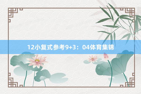 12　　小复式参考9+3：04体育集锦