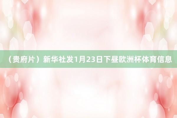 （贵府片）新华社发1月23日下昼欧洲杯体育信息