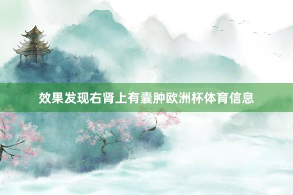 效果发现右肾上有囊肿欧洲杯体育信息