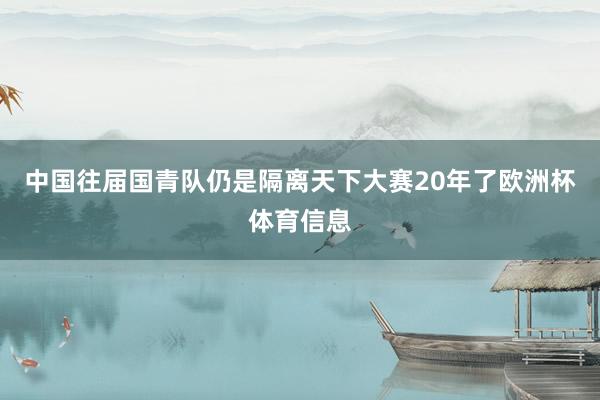 中国往届国青队仍是隔离天下大赛20年了欧洲杯体育信息