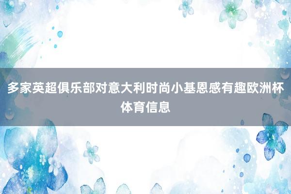 多家英超俱乐部对意大利时尚小基恩感有趣欧洲杯体育信息