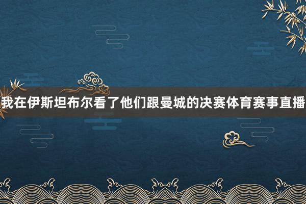 我在伊斯坦布尔看了他们跟曼城的决赛体育赛事直播
