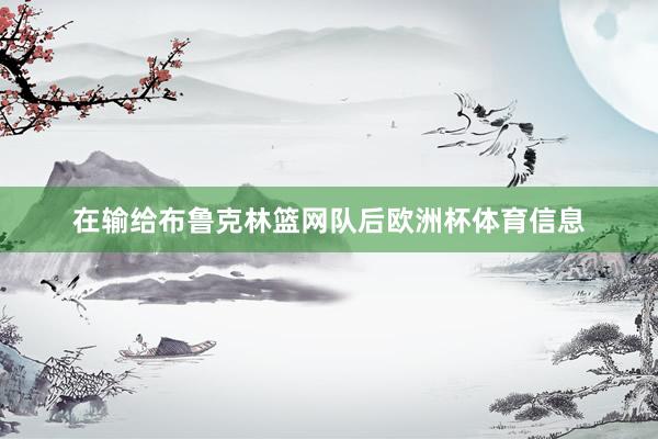 在输给布鲁克林篮网队后欧洲杯体育信息