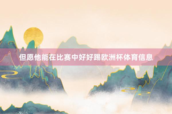 但愿他能在比赛中好好踢欧洲杯体育信息